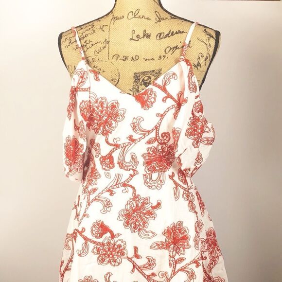 Floral Embroidered Cold Shoulder Fit Flare Dress - Picture 5 of 8